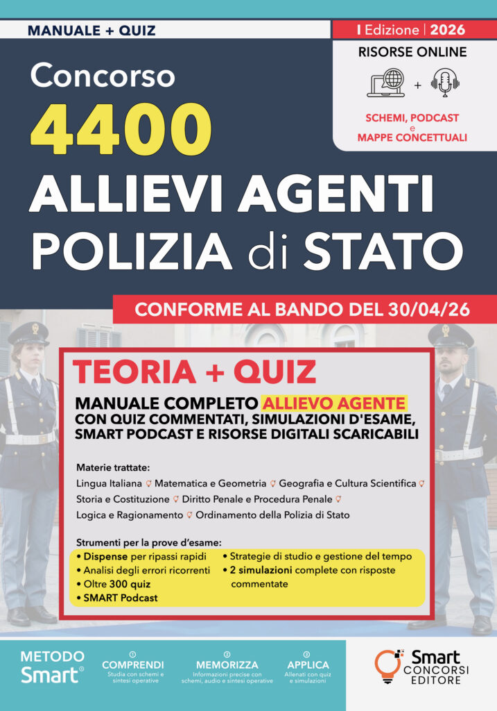Copertina manuale Concorso 4400 Allievi Agenti Polizia di Stato 2026