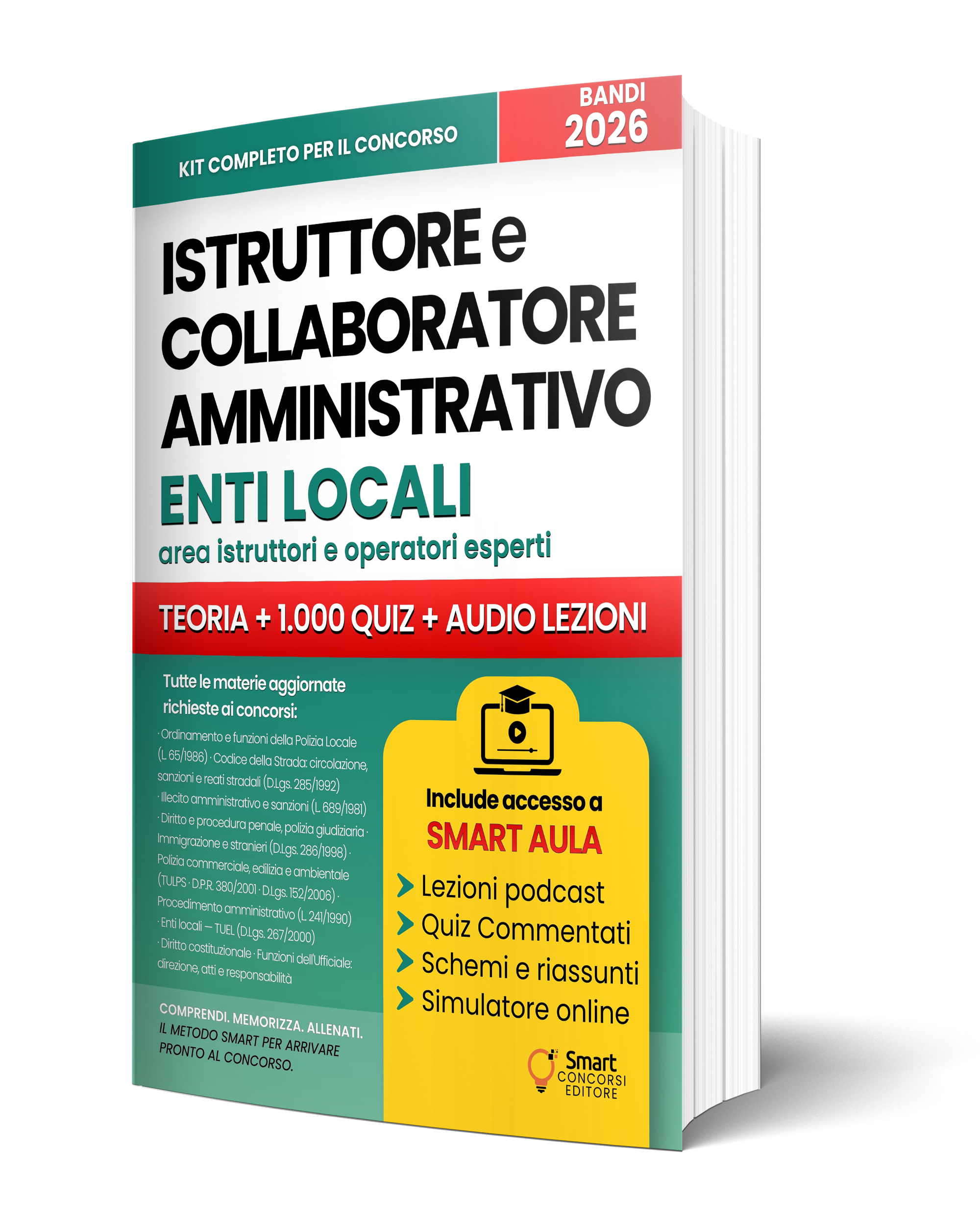 Copertina del Manuale Concorso Enti Locali Istruttore e Collaboratore amministrativo di Smart Concorsi Editore