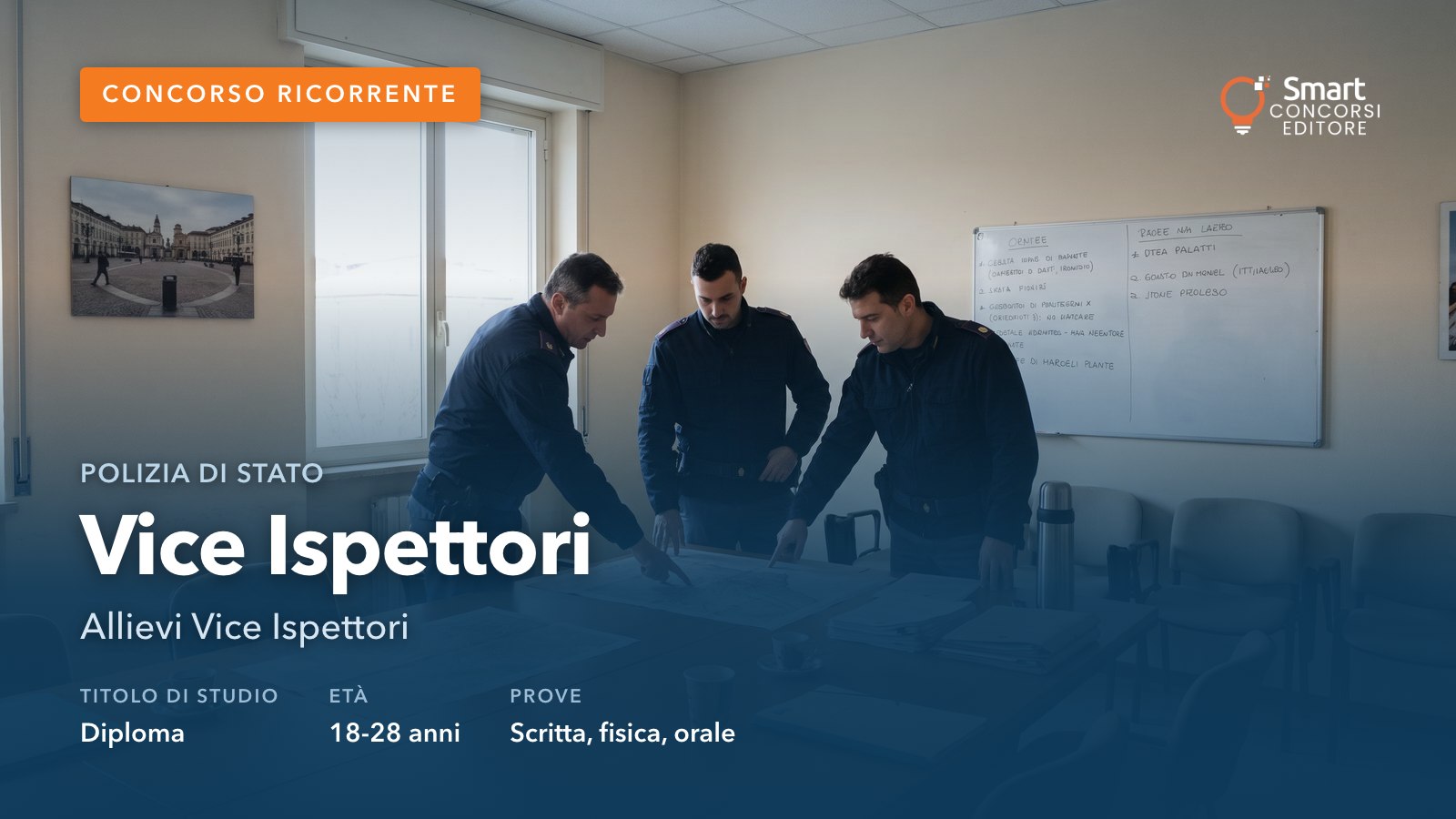 Agenti della Polizia di Stato durante un briefing operativo