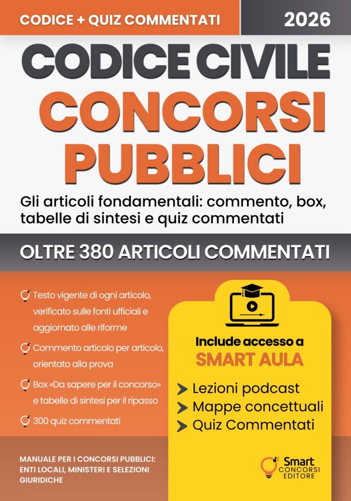 Copertina del manuale Codice Civile per i Concorsi Pubblici di Smart Concorsi Editore