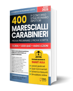 Copertina del manuale per il concorso 400 Marescialli Carabinieri 2026 di Smart Concorsi Editore
